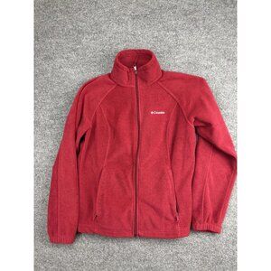 Columbia Jacket Womens M Red Benton Springs Fleece Full Zip Hiking Outdoor